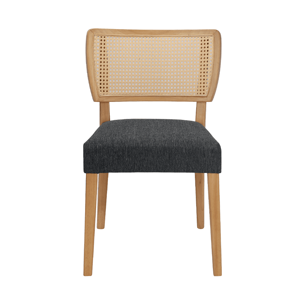 Ghế ăn gỗ màu xám với tựa lưng