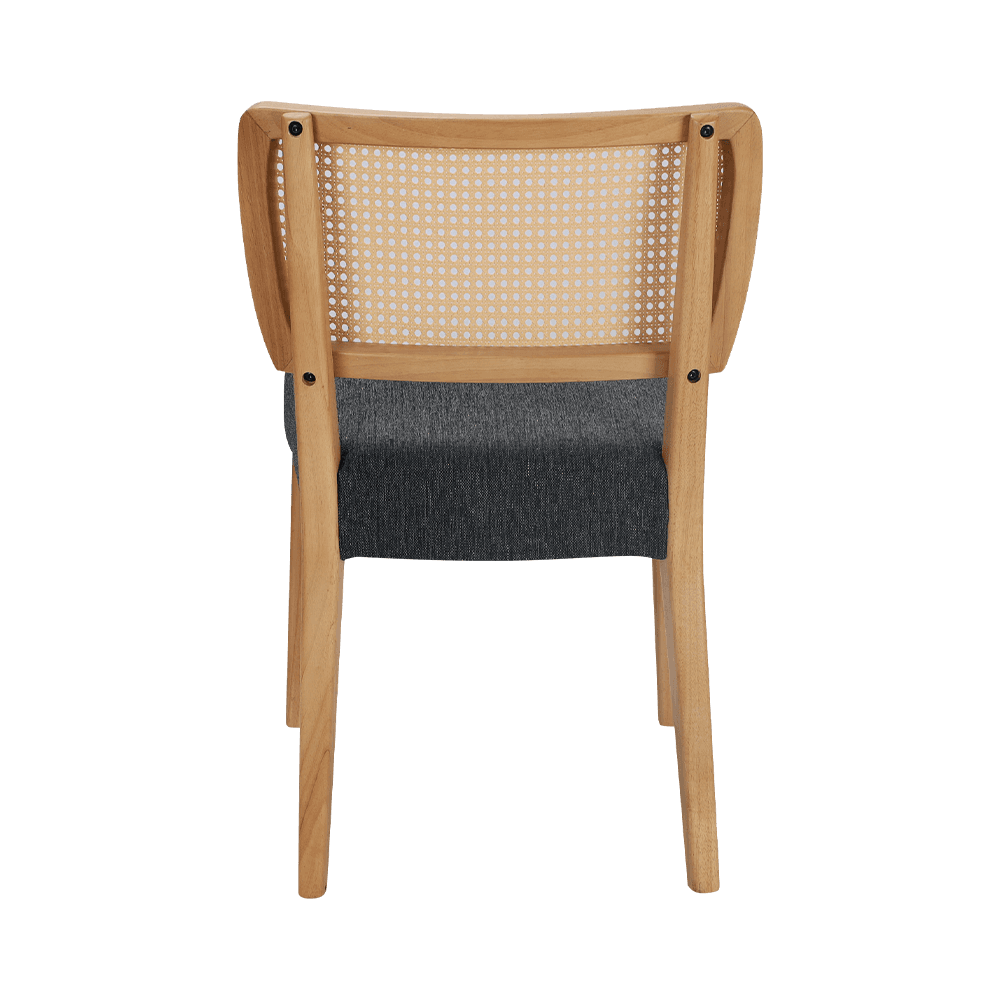 Ghế ăn gỗ màu xám với tựa lưng