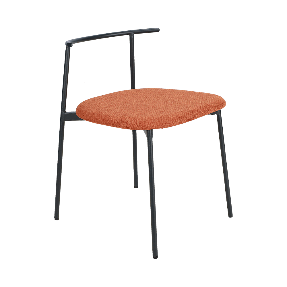 Màu cam cong lưng bằng kim loại ghế ăn uống